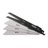 Draper 52517 (RSBCOM5) - Assorted Reciprocating Saw Blades for Multi-Purpose Cutting, 150mm (Pack of 5)