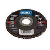 Draper 82360 �) - Aluminium Oxide Flap Disc, 115 x 22.23mm, 60 Grit