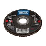 Draper 82870 �) - Aluminium Oxide Flap Disc, 115 x 22.23mm, 80 Grit