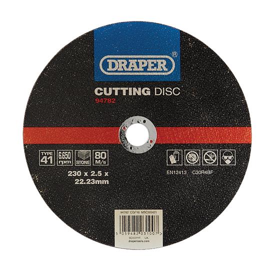 Draper 94782 ʌGF16) - Flat Stone Cutting Disc, 230 x 2.5 x 22.23mm