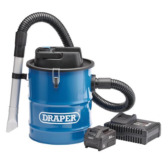 Draper 95170 (PTKD20PTK/AVC) - D20 20V Ash Vacuum Cleaner, 1 x 3.0Ah Battery, 1 x Fast Charger