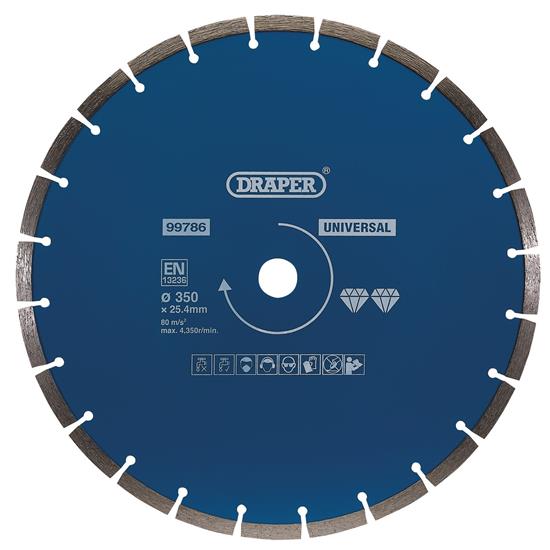 Draper 99786 ⣛S5) - Segmented Diamond Blade, 350mm