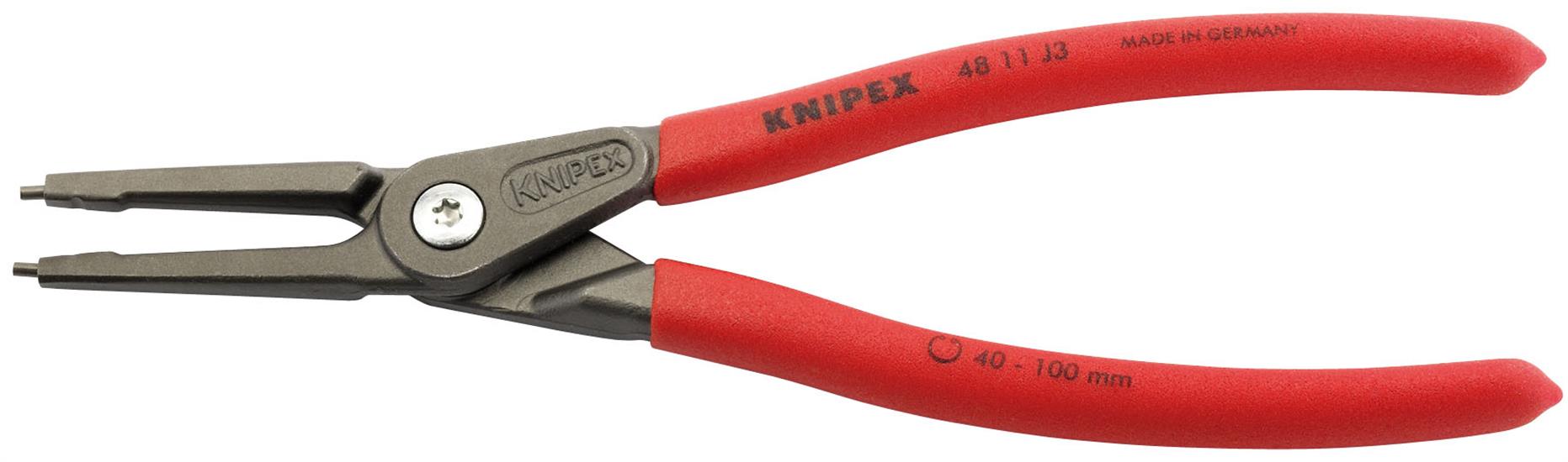Draper 75080 ⡈ 11 J3) - Knipex 48 11 J3 225mm Internal Straight Tip Circlip Pliers, 40 - 100mm Capacity