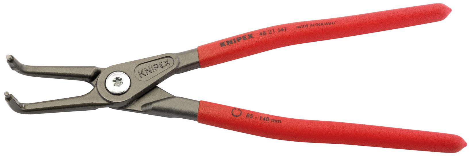 Draper 75087 ⡈ 21 J41) - Knipex 48 21 J41 90° Internal Straight Tip Circlip Pliers, 85 - 140mm Capacity, 305mm