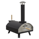 Dellonda DG10 - Dellonda Portable Wood-Fired 14" Pizza Oven and Smoking Oven, Black/Stainless Steel
