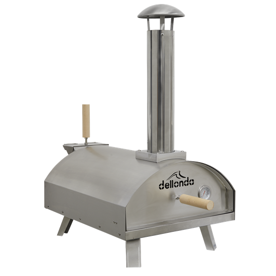 Dellonda DG11 - Dellonda Portable Wood-Fired Pizza Oven and Smoking Oven, Stainless Steel