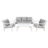 Dellonda DG52 - Dellonda Kyoto 4 Piece Aluminium Outdoor Garden Sofa Arm Chair Coffee Table Set