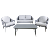 Dellonda DG59 - Dellonda Echo 4 Piece Aluminium Outdoor Garden Sofa Arm Chair & Coffee Table Set