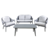Dellonda DG59 - Dellonda Echo 4 Piece Aluminium Outdoor Garden Sofa Arm Chair & Coffee Table Set