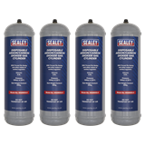 Sealey MIGMIX2.24 - 430g 2.2L, Disposable Argon/Carbon Dioxide Gas Cylinder - Pack of 4