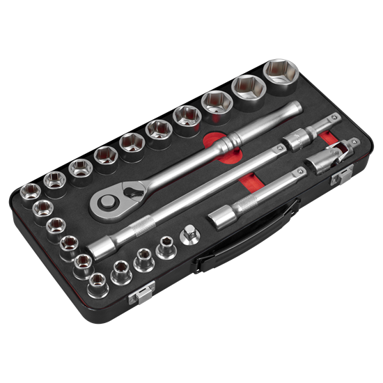 Sealey AK7924 - Socket Set 1/2"Sq Drive 24pc -  Premier Platinum Series