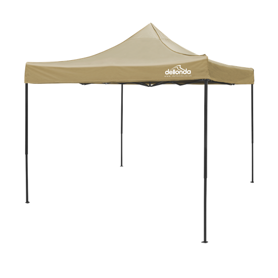 Dellonda DG130 - Dellonda Premium 3 x 3m Pop-Up Gazebo, PVC Coated, Water Resistant Fabric, Supplied with Carry Bag, Rope, Stakes & Weight Bags - Beige Canopy