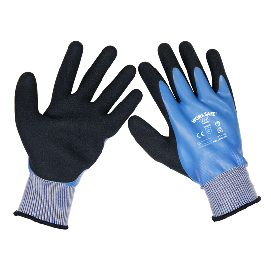 Sealey SSP49L/B120 - Waterproof Latex Gloves - (Large) - Box of 120 Pairs
