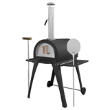 Dellonda DG103 - Dellonda Large Outdoor Wood-Fired Pizza Oven & Smoker with Side Shelves & Stand - DG103