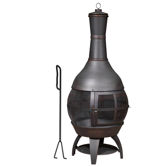 Dellonda DG112 - Dellonda Deluxe 360° Chiminea/Fire Pit/Outdoor Heater - Antique Bronze Finish - DG112