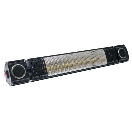 Dellonda DG125 - Dellonda Infrared Outdoor 2000W Patio Heater with Speakers for Music, Black - DG125