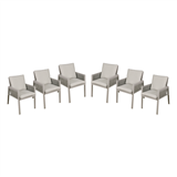 Dellonda DG49 - Dellonda Fusion Garden/Patio Dining Chair with Armrests, Set of 6, Light Grey - DG49