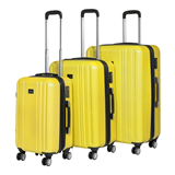 Dellonda DL124 - Dellonda 3-Piece ABS Luggage Set with Integrated TSA Approved Combination Lock - Yellow - DL124