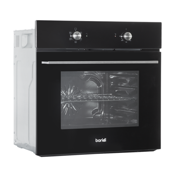 Baridi DH124 - Baridi 60cm Built-In Five Function Fan Assisted Oven, 55L Capacity, Black