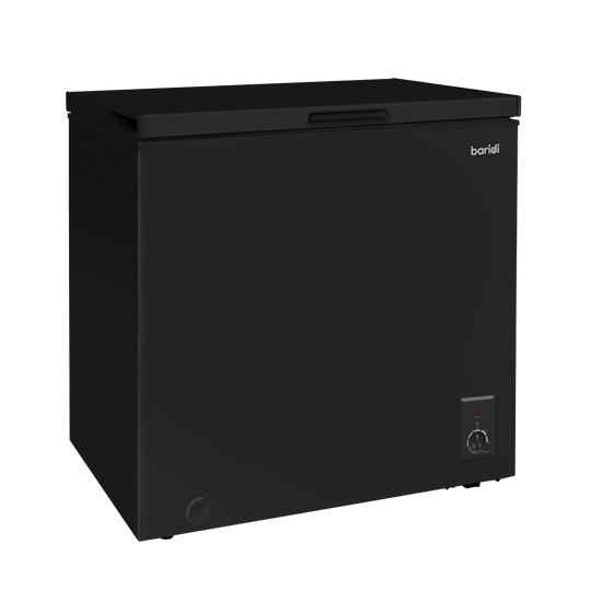 Baridi DH152 - Baridi Freestanding Chest Freezer, 142L Capacity, Garages and Outbuilding Safe, -12 to -24°C Adjustable Thermostat with Refrigeration Mode, Black
