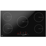 Baridi DH180 - Baridi 90cm Built-In Induction Hob with 5 Cooking Zones, 9300W, Boost Function, 9 Power Levels, Slider Touch Control, Hardwired