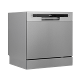 Baridi DH87 - Baridi Compact Tabletop Dishwasher 8 Place Settings, 6 Programmes, Low Noise, 8L Cycle, Start Delay - Silver