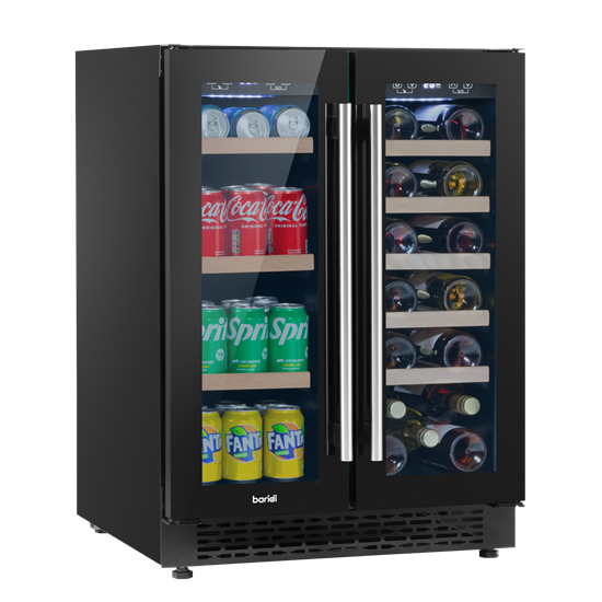 Baridi DH96 - Baridi 60cm Dual Zone Wine Cooler and Drinks Fridge 40 Bottle/120 Can