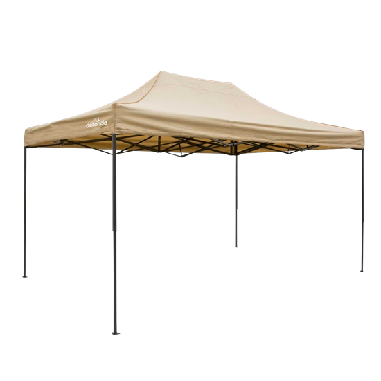 Dellonda DG134 - Dellonda Premium 3 x 4.5m Pop-Up Gazebo, Heavy Duty, PVC Coated, Water Resistant Fabric, Supplied with Carry Bag, Rope, Stakes & Weight Bags - Beige Canopy