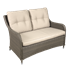 Dellonda DG70 - Dellonda Chester Rattan Wicker Outdoor Lounge 2-Seater Sofa with Cushion, Brown