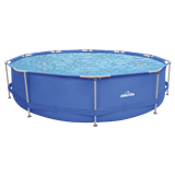 Dellonda DL20 - Dellonda 12ft Steel Frame Swimming Pool Round with Filter Pump, Blue