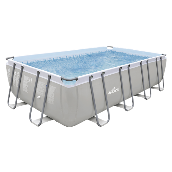 Dellonda DL22 - Dellonda 18ft Deluxe Steel Frame Swimming Pool, Rectangular with Filter Pump