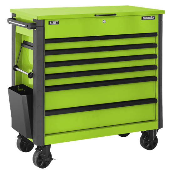 Sealey AP366HV - Tool Trolley 6 Drawer with Ball Bearing Slides - Green