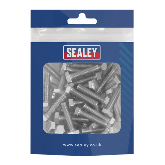 Sealey S625S - Stainless Steel Set Screw Din 933 – M6 x 25mm 1.00mm Pitch - Pack of 50