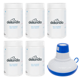 Dellonda DL106 - Dellonda 5 x 1kg Chlorine Mini Tabs for Hot Tubs, Spas & Swimming Pools, Includes Universal Chemical Floater