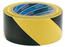 Draper 63382 (Tp-Haz.) - 33m X 50mm Black & Yellow Adhesive Hazard Tape Roll