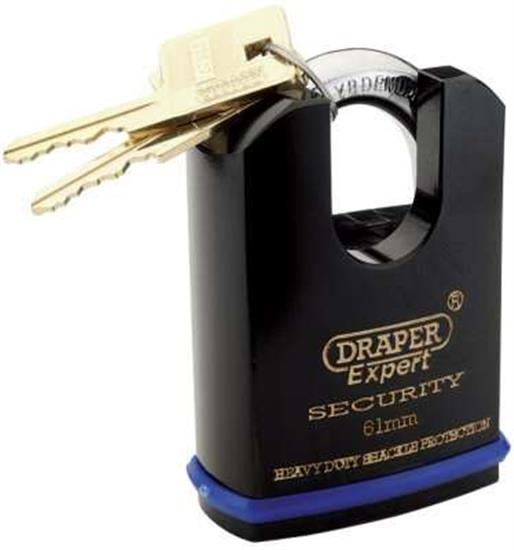 Draper 64198 �/61) - Draper Expert 61mm Heavy Duty Electric Plated Stainless Steel Padlock & 2 Keys