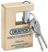 Draper 64201 (8313/63) - 63mm Expert Quality Close Shackle Solid Brass Padlock & 2 Keys With Hardened Steel Shackle