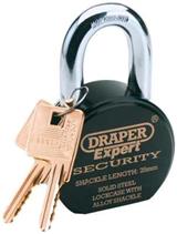 Draper 64206 �/6325l) - Draper Expert 63mm Heavy Duty Electric Plated Stainless Steel Padlock & 2 Keys