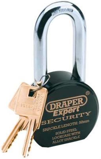 Draper 64207 �/6350l) - Draper Expert 63mm Heavy Duty Electric Plated Stainless Steel Padlock & 2 Keys