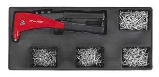 Sealey TBT15 - Tool Tray with Riveter & 400 Assorted Rivet Set