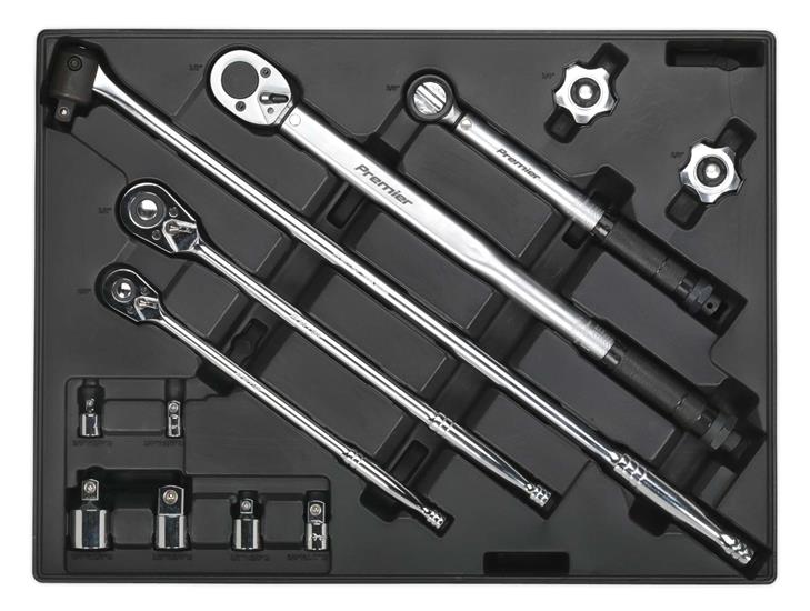 Sealey TBT32 - Tool Tray with Ratchet, Torque Wrench, Breaker Bar & Socket Adaptor Set 13pc