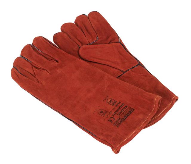 Sealey SSP141 - Leather Welding Gauntlets Lined Pair