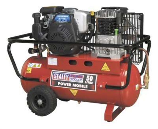 Sealey SA5040 - Air Compressor 50L Belt Drive Petrol Engine 4hp