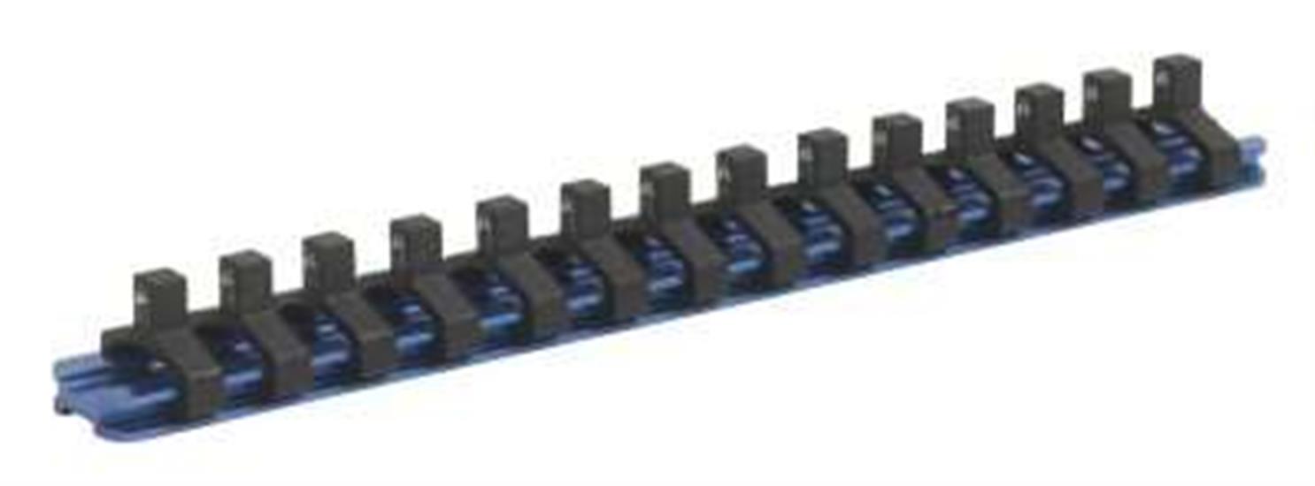 Sealey SR1414 - Socket Retaining Rail with 14 Clips Aluminium 1/4"Sq Drive