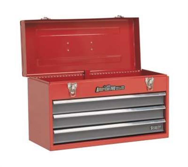 Sealey AP9243BB - Topchest 3 Drawer Portable with Ball Bearing Runners - Red/Grey