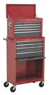 Sealey AP22513BB - Topchest & Rollcab Combination 13 Drawer with Ball Bearing Runners - Red/Grey