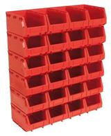 Sealey TPS324R - Plastic Storage Bin 148 x 240 x 128mm - Red Pack of 24