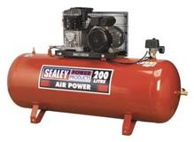 Sealey SAC1203B - Air Compressor 200L Belt Drive 3hp with Cast Cylinders