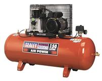 Sealey SAC2153B - Air Compressor 150L Belt Drive 3hp with Cast Cylinders