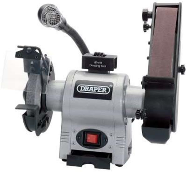 Draper 05096 (Gd650a) - 150mm 370w 230v Bench Grinder With Sanding Belt And Worklight